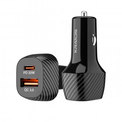 Kratos 51W Car Charger with Dual Output, (PD 3.0 and QC 3.0)