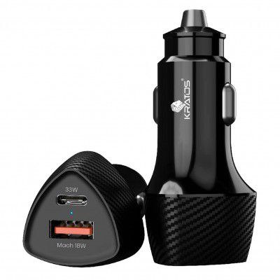 Kratos 51W PD + QC Fast Car Charger | Car Charger Type C Fast Charging