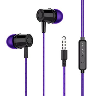 Kratos E02 Purple Wired Earphones with 3.5mm Jack in-line Mic Contro