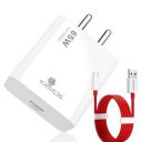 Kratos Power Max 65W Fast Charger & USB A to Type C Cable Combo,Supports Warp, SuperVOOC, Dash, Fast & Super Fast Charging, Charger Adapter Designed for Oneplus & Other Type C Smartphones...