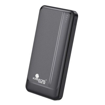 Kratos PowerBank 10000 mAh 22.5W Fast Charging, 3 Output - Dual USB & USB Type C Output & Input, Power Bank, Black