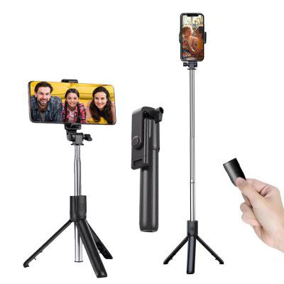 Kratos Selfie Stick with Tripod Stand,Extendable Selfie Stick for Mobile Phone with Bluetooth Remote