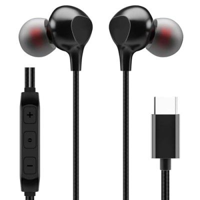 Kratos Type C Earphone with 13 mm Driver, Tangle Free 1.2 Mtr Nylon Braided Wire, in-Line Volume Controller, Ultra Light C Type Earphones