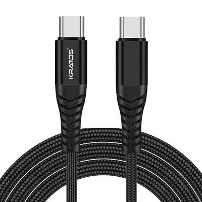 Kratos Type C to Type C Fast Charging Cable 1.2M Unbreakable Nylon Braided C to C cable fast charging 