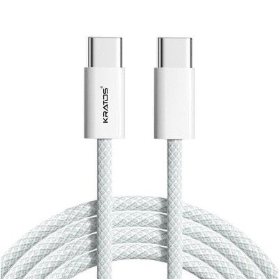 Kratos Type C to Type C Fast Charging Cable 1M Unbreakable Nylon Braided C to C cable fast charging compatible