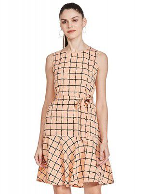 KRAVE Womens Synthetic Empire Waist Knee-Length Dress