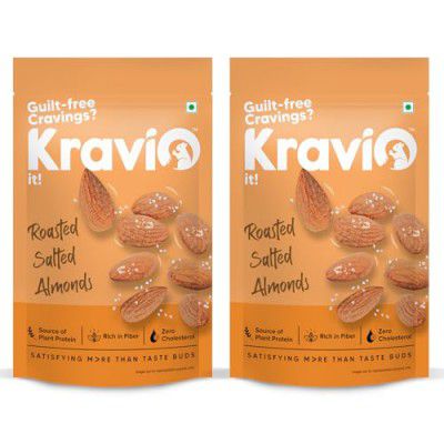 Kravio Premium Roasted Salted Almonds (2 X 200g) 