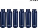 Kreme BREEZER BLU 1L PK6 1000 ml Steel Bottle (Pack of 6, Blue)...