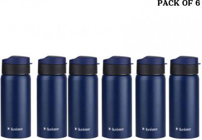 Kreme BUNNY BLU 400ML PK6 400 ml Bottle (Pack of 6, Blue, Steel)