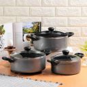 Kreme DELUXE 3mm NonStick Induction Bottom Casserole 2.5L + 3.5L + 4.5L Set of 3 pcs...