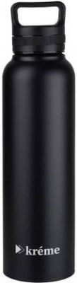 Kreme LIFT BLK 1L PK1 1000 ml Steel Bottle (Pack of 1, Black)