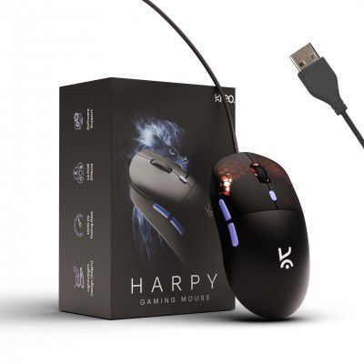 Kreo Harpy 55g Ultra-Light Wired Gaming Mouse with Customizable RGB (13 Modes)