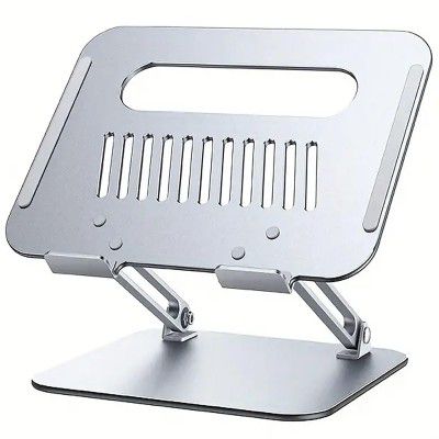 Krevia Aluminum Alloy Foldable Laptop Stand | Ergonomic Design Laptop Holder with Hollow Cooling 