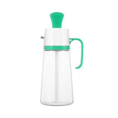 Krevia Transparent Silicone Oil Bottle for Kitchen (Sea Green)