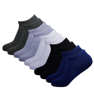 Krijo Premium Cotton Ankle Socks | Low cut for Men and Women - Free Size, Solid, Pack of 5