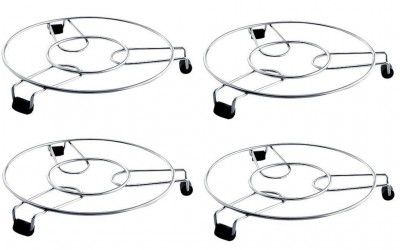 KRIPTONs Stainless Steel Round Table Ring Set (Pack of 04)