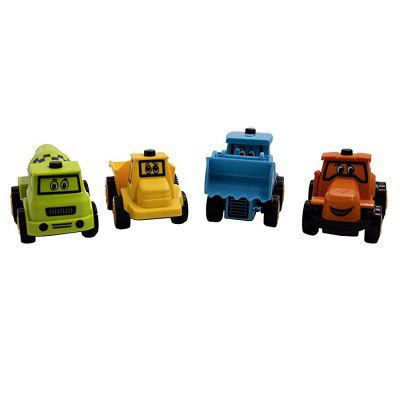 Krireen Pull Back Mini Construction Racing Cars Toy Vehicles for Kids, Children, Toddler (Pack of 4 Pcs)