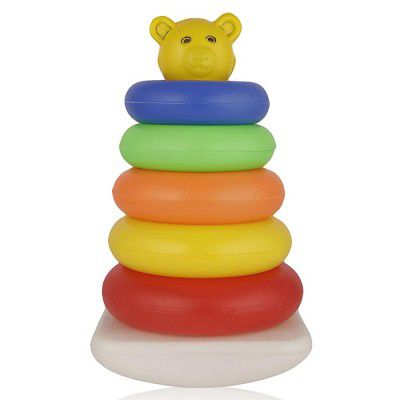 Krireen Teddy Stack Rings | Stack Up Educational Toys Multicolour, 5 Pieces