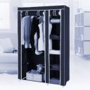 KriShyam KriShyam Clothes Storage Wardrobe with 6 Shelves Organizer for Clothes Shoes Toys Collapsible Closet/Cabinet Foldable Wardrobe 2 Door / 6 Shelves / 1 Hanger(Navy Blue) Metal 2 Door Wardrobe...
