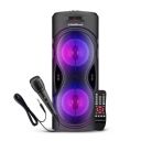 KRISONS Cylender 4” Double Woofer 40W Multi-Media Bluetooth Party Speaker with Wired Mic for Karaoke...