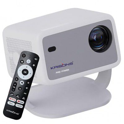 Krisons Razor 006 Smart Projector|1080P Native |4K HD Licensed (White Grey)