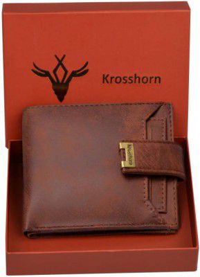 Krosshorn Men Brown Artificial Leather RFID Wallet - Regular Size  (8 Card Slots)