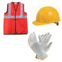KROST A23 Universal Plastic Safety Helmet, Jacket and Cotton Gloves...