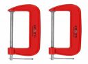 KROST Heavy Duty C and G Clamp Set, 4-Inch Max Jaw Opening, Red (2pcs)...