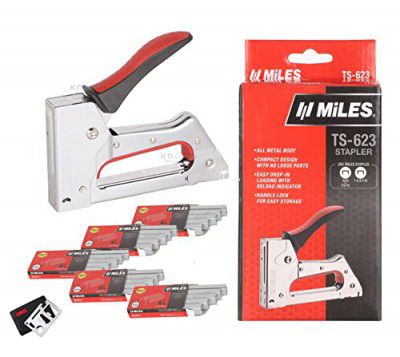 KROST Kangaro Miles Metal Body Ts-623 Staple Gun Tacker With 5000 Staples (Medium, Red)