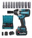 Krost Pro Series 700Nm Combo Torque Cordless Impact Wrench (Impact Wrench + 10Pcs Impact Socket) - Fixed Square...