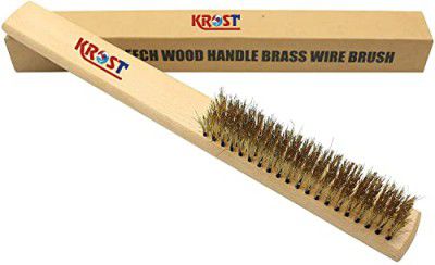KROST TC6 6Row Brass Coated Soft Wire Brush with Wooden Handle for Jewellery/Sculpture Cleaning, Polishing and Dust Removal