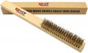KROST TC6 6Row Brass Coated Soft Wire Brush with Wooden Handle for Jewellery/Sculpture Cleaning, Polishing and Dust Removal...