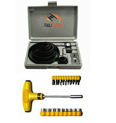 KROST TC665 16 Pieces Heavy Duty Hole Saw Cutter Set Cutting Tool with Free 24 Pieces T Spanner Socket Set