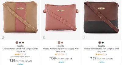 Krozilla Women's Sling Bag Starts ₹205