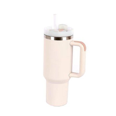 Krufa 40 OZ Tumbler with Handle and Straw H2.0 FlowState Stainless Steel Vacuum Insulated Tumbler 