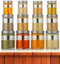 KRUKITCH Plastic Grocery Container - 350 ml, 850 ml, 1200 ml (Pack of 12, Grey)...