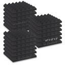 KS Studio Soundproofing Pyramid Acoustic Foam Panels 2"x12"x12" (Black) High Density | Sound Absorber Professional Charcoal | Studio & Home Decreasing Noise and Echoes (PACK OF 1)...