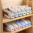 KSP HOME Shoe Holder Plastic Double Deck Space Saving Rack Stand for Closet Organization Adjustable Shoe Slots Folding Slots Organizer for Sandals Slipper Heels Holder, multicolor (Pack of 6)...