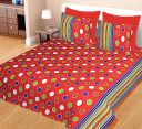 Kuber Industries 100% Cotton 144 TC Double Bed Sheet with 2 Pillow Covers (Maroon) -CTKTC12989, Standard...