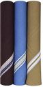 Kuber Industries 100% Cotton Premium Collection Handkerchiefs Hanky for Men, Set of 3 (Dark Color)...