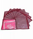 Kuber Industries 12 Piece Non Woven Single Saree Cover Set, Maroon...