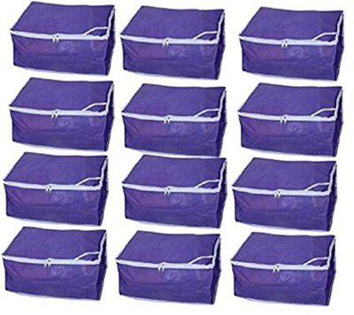 Kuber Industries 12 Piece Non Woven Saree Cover Set, Purple