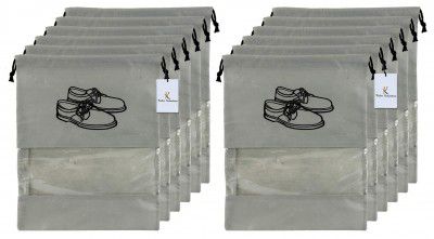 Kuber Industries 12 Piece Non Woven Travel Shoe Cover String Bag Organizer CTMTC039483
