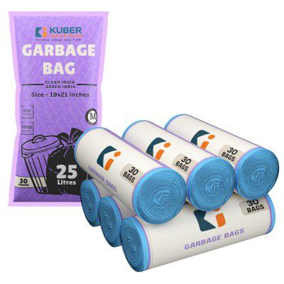 Kuber Industries 19x21 IN Blue Medium Garbage Bags for Dustbin 180 Bags (6 Rolls)