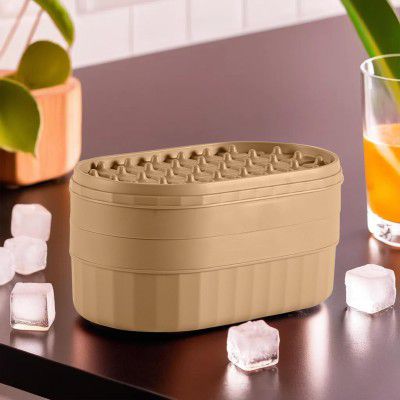 Kuber Industries 2 Layer Ice Cube Tray with Lid | Ice Cube Storage Box
