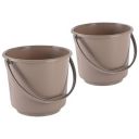 Kuber Industries 2 Pcs Compact Size Plastic 5 Litre Bucket - Brown...