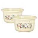 Kuber Industries 2 Pcs Plastic 25 Ltr Bathtub | Baby Bathing Tub - Cream...