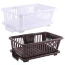 Kuber Industries 2 Pcs Plastic Utensils Drying Rack with Automatic Water Drain Tray...