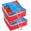 Kuber Industries 2 Piece Non Woven Blanket Organiser, Pink (KI37330)...