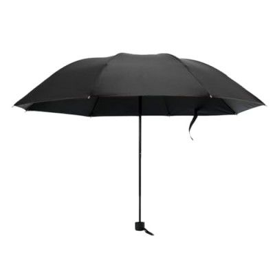 Kuber Industries 3 Fold Manual Umbrella | Black